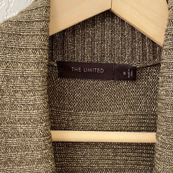 The Limited Sweater Cardigan Size Small Brown Bronze Shimmer Belted - Picture 4 of 4